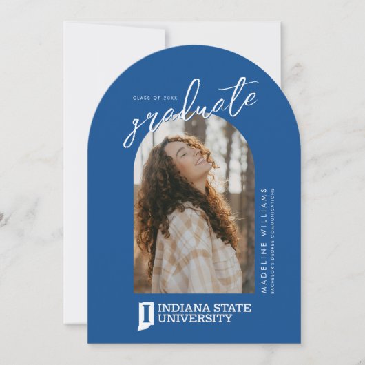 Abschlussfeier der Indiana State University Einladung (Vorderseite)