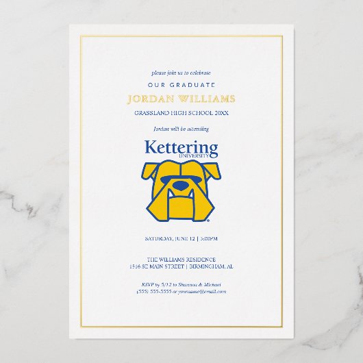 Abschlussfeier der Kettering University Folieneinladung (Vorderseite)