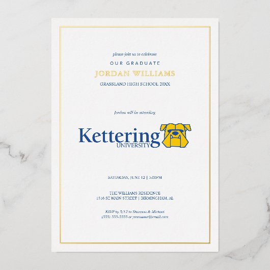 Abschlussfeier der Kettering University Folieneinladung (Vorderseite)