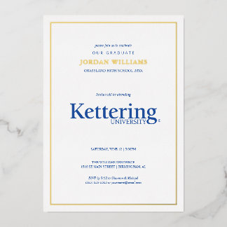 Abschlussfeier der Kettering University Folieneinladung