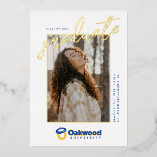 Abschlussfeier der Oakwood University Folieneinladung