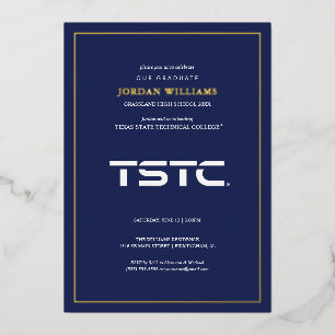 Abschlussfeier des Texas State Technical College Folieneinladung
