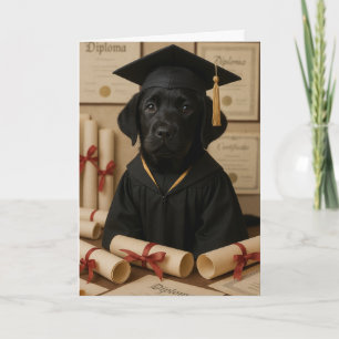 Abschlussfeier eines schwarzen Labrador Retrievers Karte
