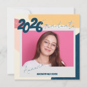 Abschlussfeier-Einladung 2026 Foto-Feier (Vorderseite)