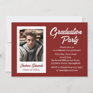 Abschlussfeier Einladung dunkelrot einfache Foto