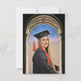 Abschlussfeier Einladung mit griechischem Torbogen