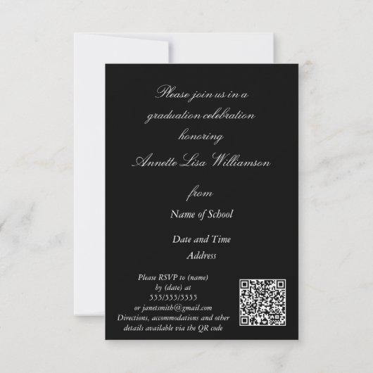 Abschlussfeier Einladung mit griechischem Torbogen (Rückseite)