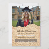 🎓Abschlussfeier-Einladung mit QR-Code Vintage-Fot Einladung (Vorderseite)