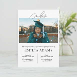Abschlussfeier-Einladung, Moderne Foto-Absolvent Einladung
