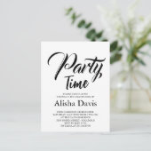 Abschlussfeier-Einladung Party Time Postkarte (Stehend Vorderseite)