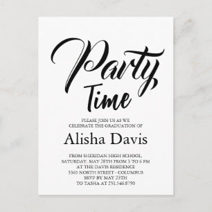 Abschlussfeier-Einladung Party Time Postkarte