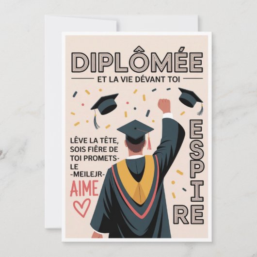 Abschlussfeier Einladungen 🎓 – Modern (Vorderseite)