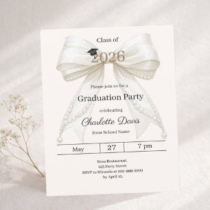 Abschlussfeier Elfenbogen Creme 2026 Einladung