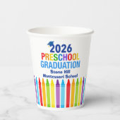 Abschlussfeier für die Vorschule 2026 - Benutzerde Pappbecher (Rückseite)