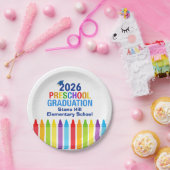 Abschlussfeier für die Vorschule 2026 - Benutzerde Pappteller (Party)
