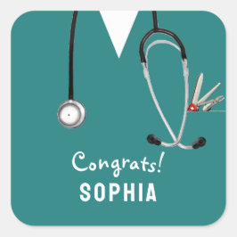 Abschlussfeier für Krankenschwestern Gratulation Quadratischer Aufkleber