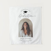 Abschlussfeier Gebogenes Foto Willkommen Wandteppich (Vorderseite)