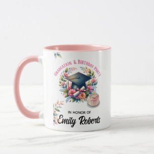 Abschlussfeier & Geburtstagsfeier Florales Design Tasse