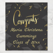 Abschlussfeier Gratulation Weinetikett (Einzelnes Label)