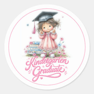 Abschlussfeier im fantasievollen Kindergarten  Runder Aufkleber