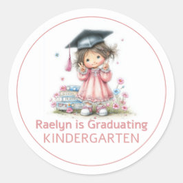Abschlussfeier im fantasievollen Kindergarten Runder Aufkleber