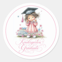 Abschlussfeier im fantasievollen Kindergarten Runder Aufkleber