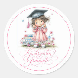 Abschlussfeier im fantasievollen Kindergarten  Runder Aufkleber