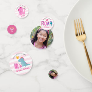 Abschlussfeier im Kindergarten Rosa Dinosaurier Mä Konfetti