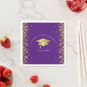 Abschlussfeier in Lila und Gold Serviette (Beispiel)