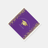 Abschlussfeier in Lila und Gold Serviette (Ecke)