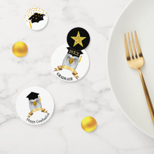 Abschlussfeier in Schwarz & Gold Konfetti