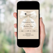 Abschlussfeier ivory bow champagne 2026 einladung
