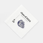 Abschlussfeier Logo Schulmaskottchen Serviette (Ecke)