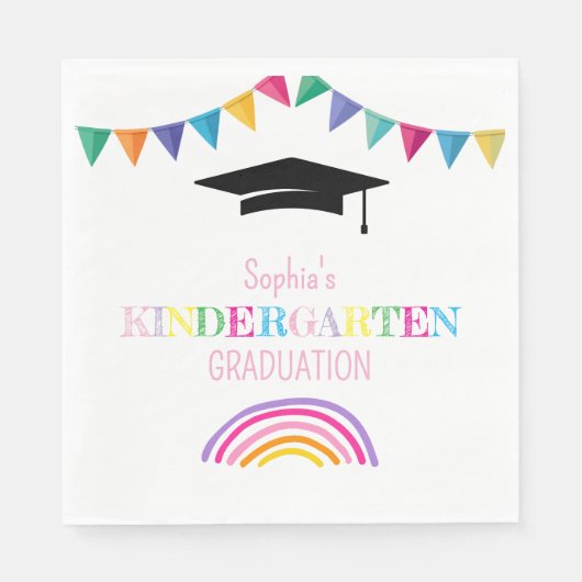 Abschlussfeier Mädchen im Kindergarten  Serviette (Vorderseite)