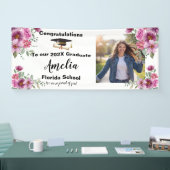 Abschlussfeier mit Blumen Foto Banner (Messe)