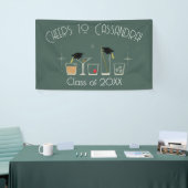 Abschlussfeier mit Hut und Cocktail Banner (Messeveranstaltung)