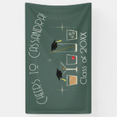 Abschlussfeier mit Hut und Cocktail Banner (Vertikal)