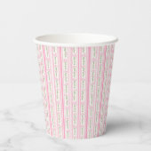 Abschlussfeier mit rosa Schleife Blumen Pappbecher (Rückseite)