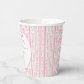 Abschlussfeier mit rosa Schleife Blumen Pappbecher (Links)