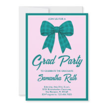 Abschlussfeier mit Teal-Gingham-Schleife