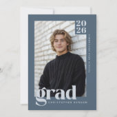 Abschlussfeier Modern Slate Blue 2026 Einladung (Vorderseite)