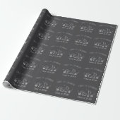 Abschlussfeier Mütze und Cocktail Grau Geschenkpapier (Ungerollt)