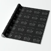 Abschlussfeier Mütze und Cocktail Schwarz Geschenkpapier (Ungerollt)