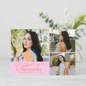 Abschlussfeier Orange Pink Multi Foto Ankündigung (Stehend Vorderseite)
