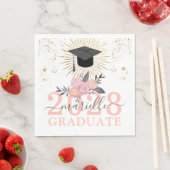 Abschlussfeier Pink Script Unterschrift Serviette (Beispiel)