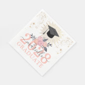 Abschlussfeier Pink Script Unterschrift Serviette (Ecke)