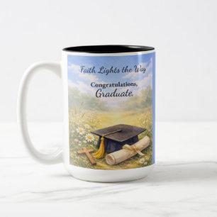 Abschlussfeier Religiöse Glückwünsche Segenswünsch Zweifarbige Tasse