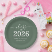 Abschlussfeier Salbei Grün Klasse 2026 Pappteller (Party)