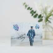 Abschlussfeier Sohn Gratulation Postkarte (Stehend Vorderseite)