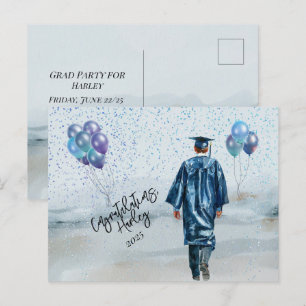 Abschlussfeier Sohn Gratulation Postkarte